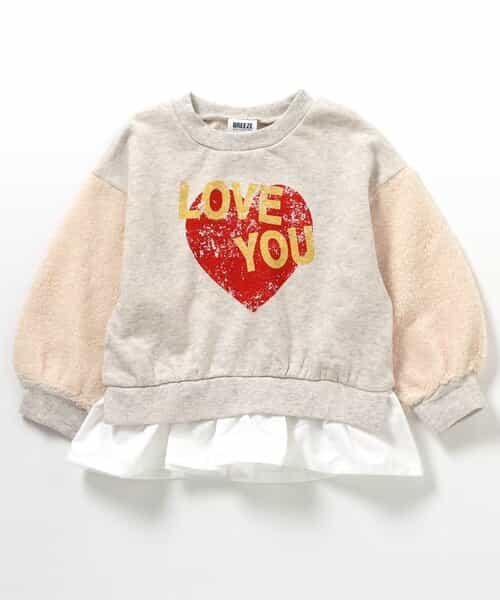 袖ボアレイヤード風トレーナー