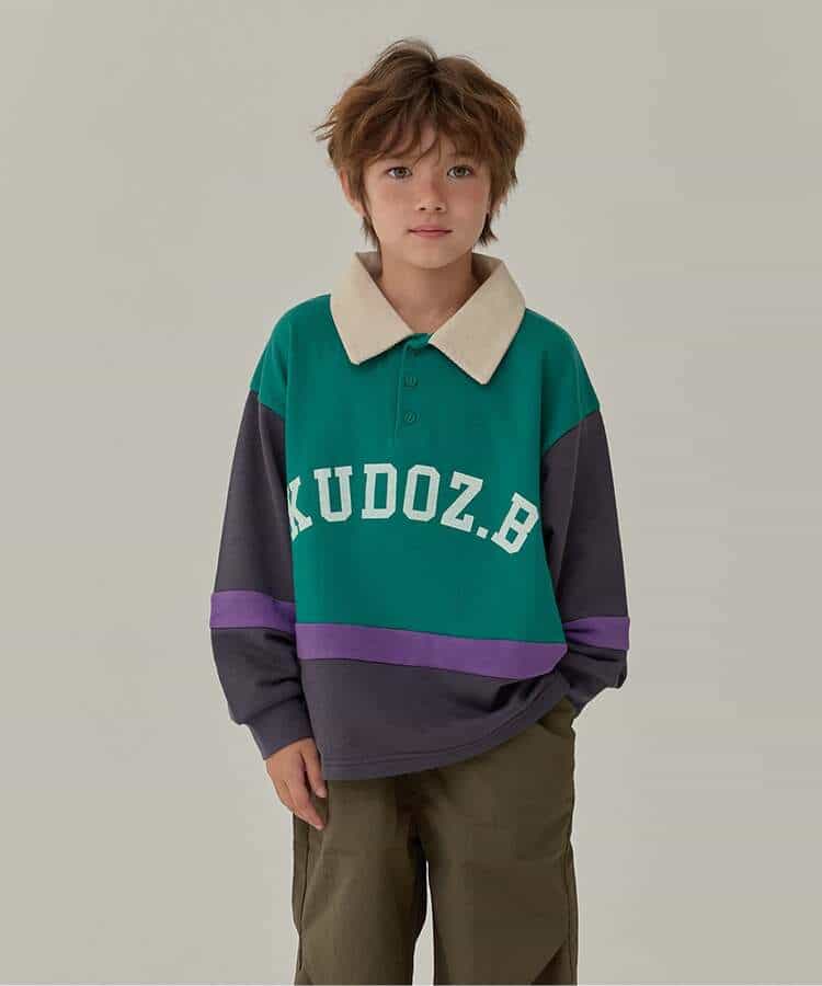 WEB限定  KUDOZ.B ラガーポロシャツ風トレーナー