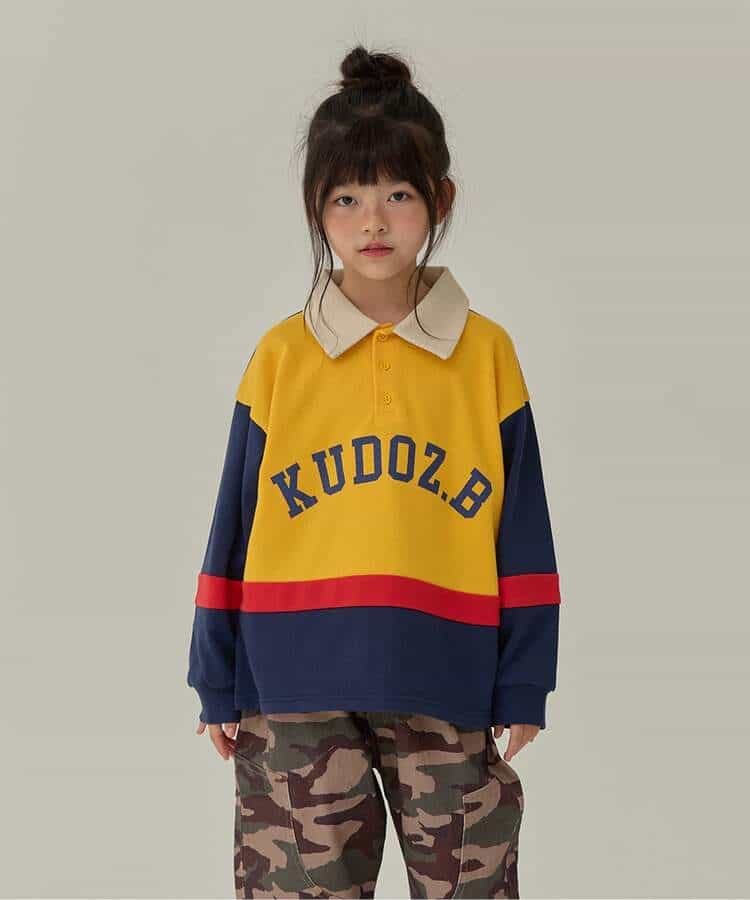 WEB限定  KUDOZ.B ラガーポロシャツ風トレーナー