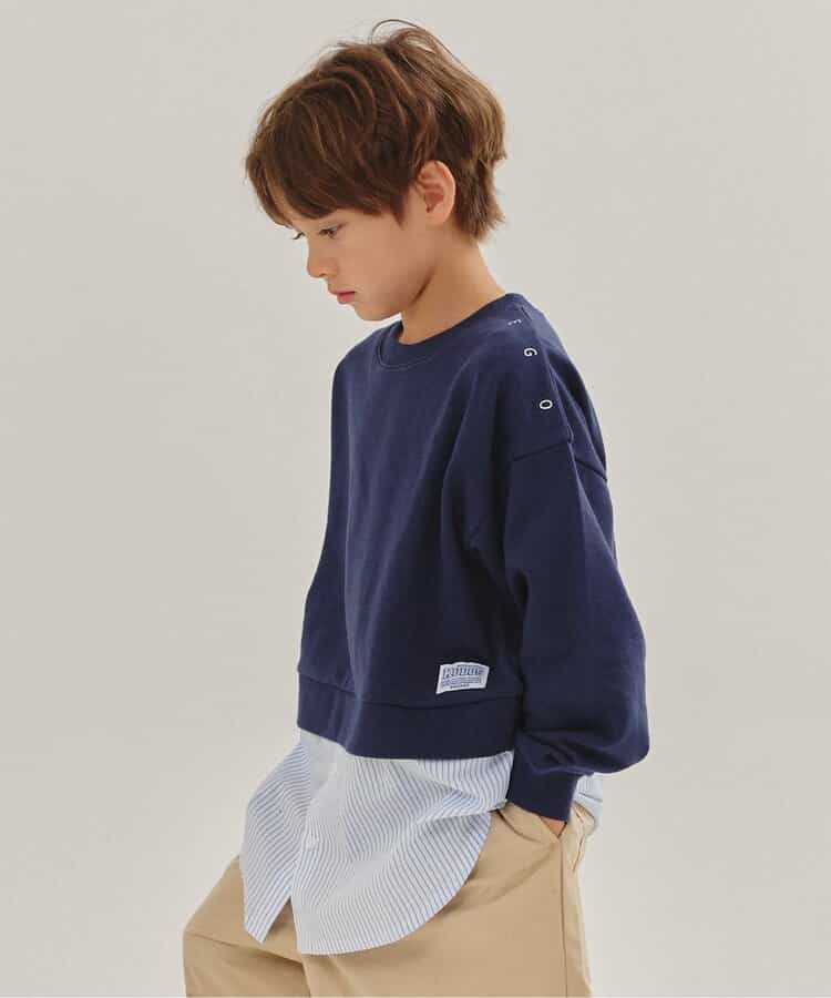 WEB限定 シャツレイヤード風トレーナー