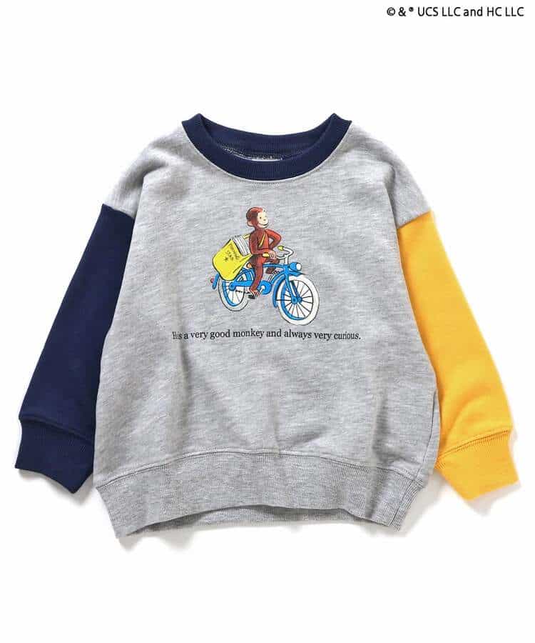 WEB限定  おさるのジョージグラフィックトレーナー