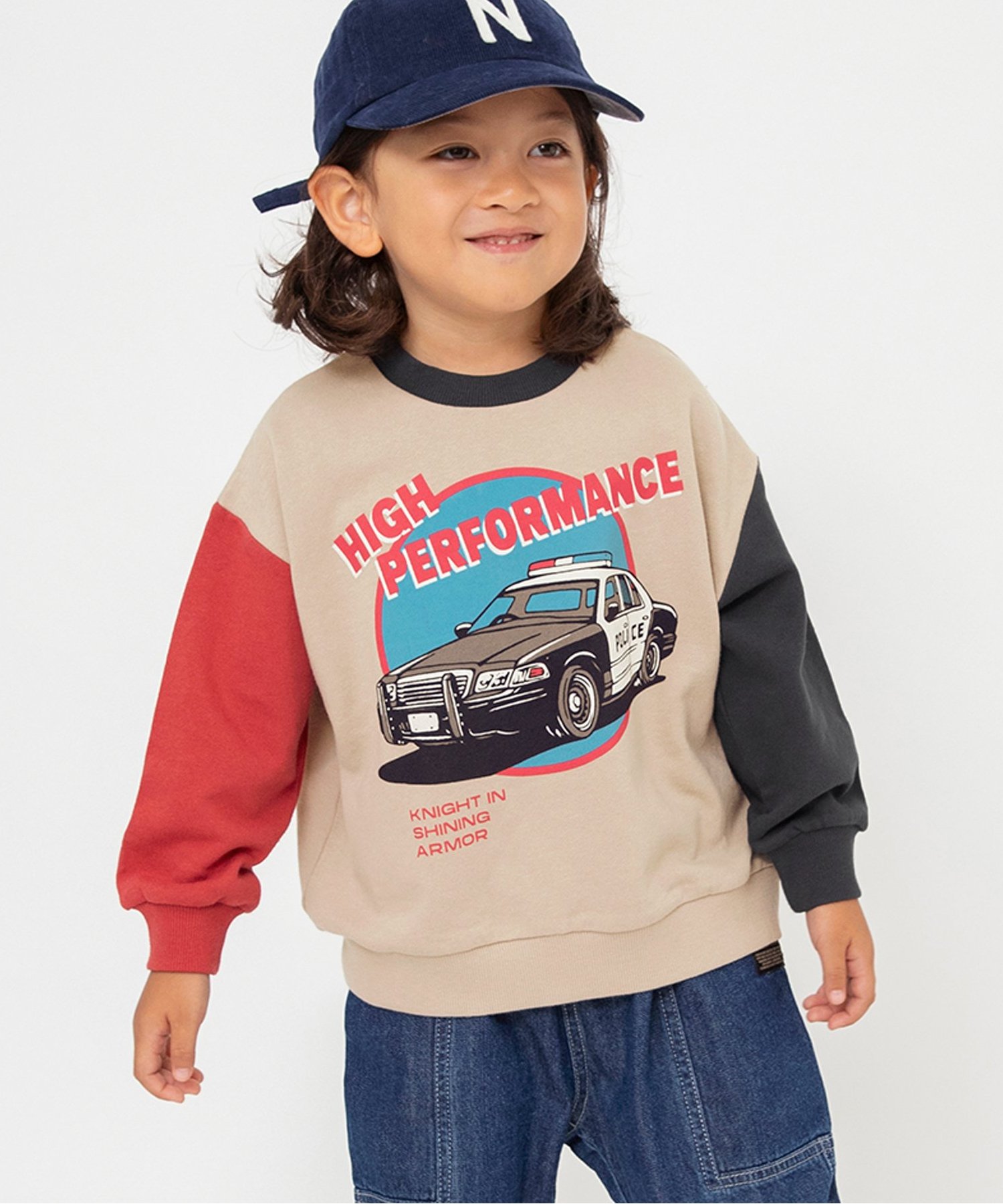 まるネイビーXS WEB限定 カラバリ グラフィックトレーナー（J411935）|BREEZE