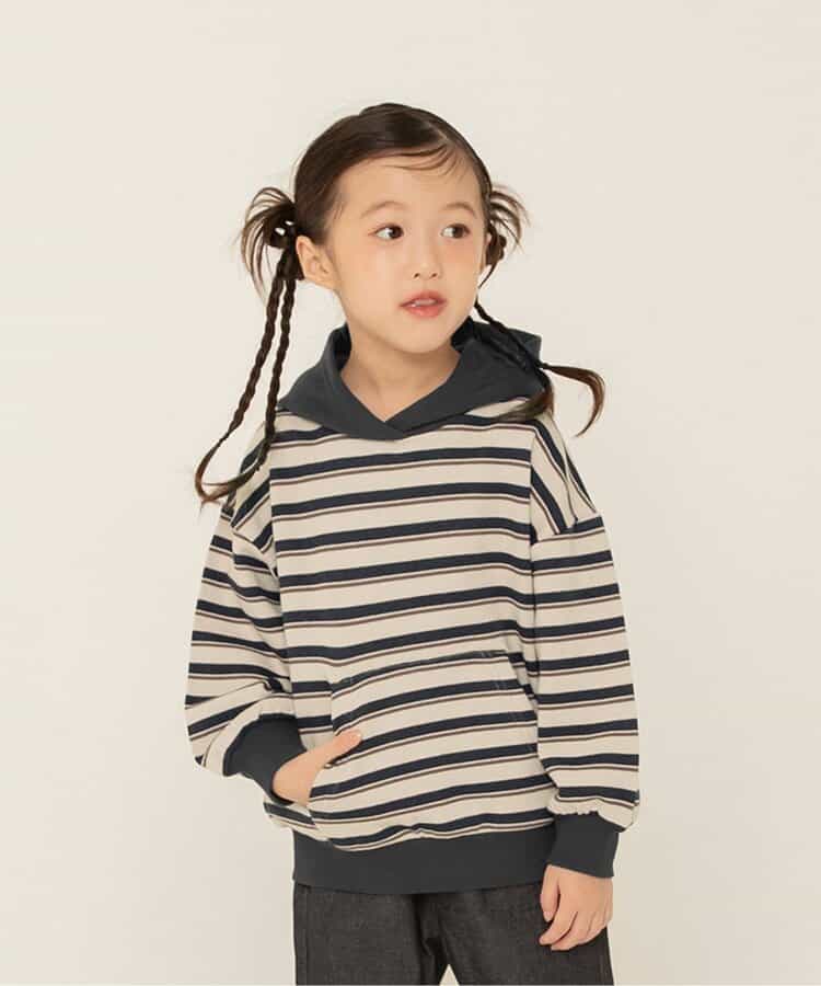 WEB限定 無地ボーダーパーカー