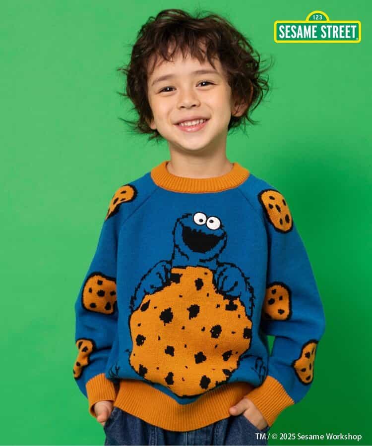 セサミストリート 2色2柄ジャガードセーター