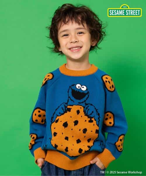 セサミストリート 2色2柄ジャガードセーター
