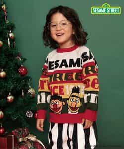 セサミストリート 2色2柄ジャガードセーター
