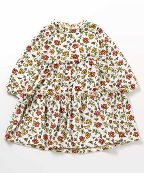 ★SALE★WEB限定  レトロ総柄ベロアワンピース