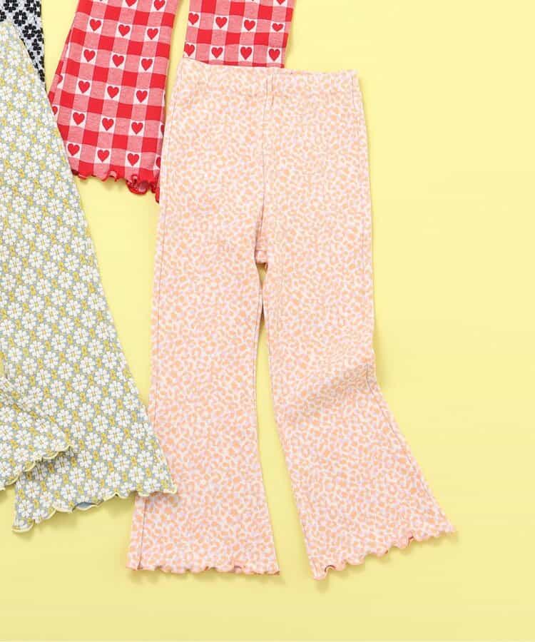 【リンク】総柄ジャガードフレアパンツ  10分丈