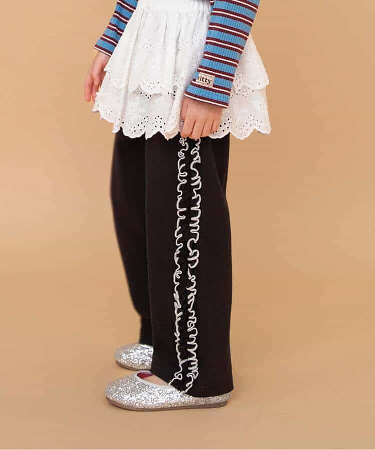 サイドフリルワッフルパンツ  10分丈
