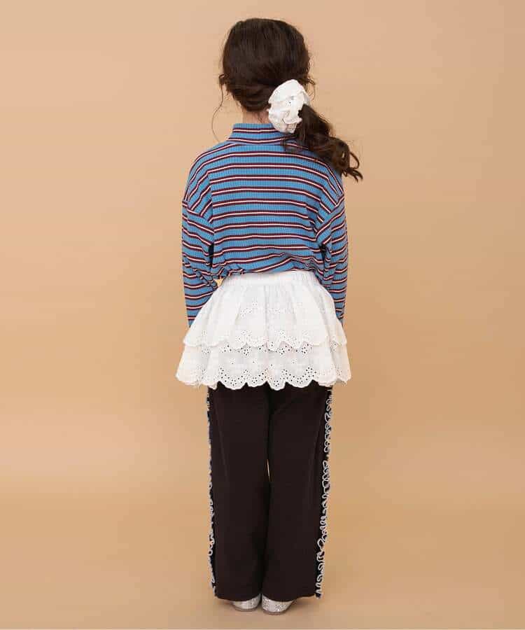 サイドフリルワッフルパンツ  10分丈_967399