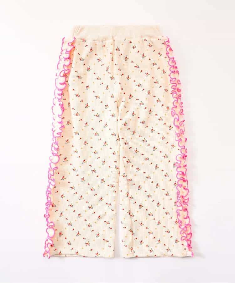 サイドフリルワッフルパンツ  10分丈_967400