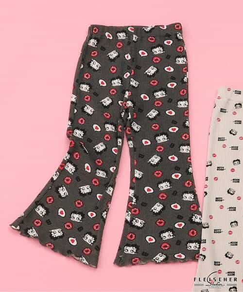 ★SALE★【Betty Boop(TM)】ワッフルフレアパンツ