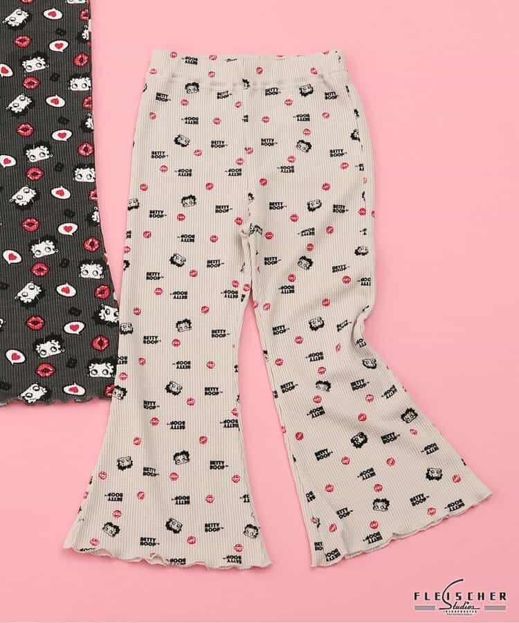 【Betty Boop(TM)】ワッフルフレアパンツ