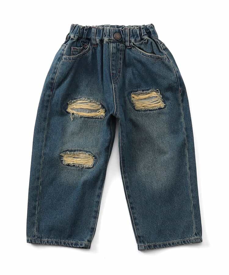 ダメージデニムパンツ  10分丈_930295
