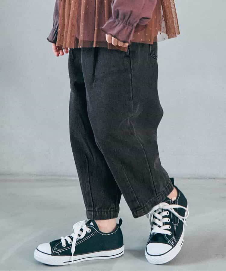 WEB限定  ゆったりタックデニムパンツ