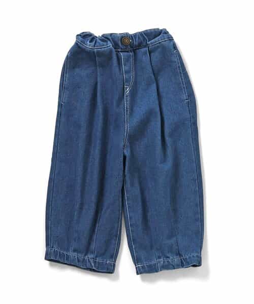 WEB限定  ゆったりタックデニムパンツ