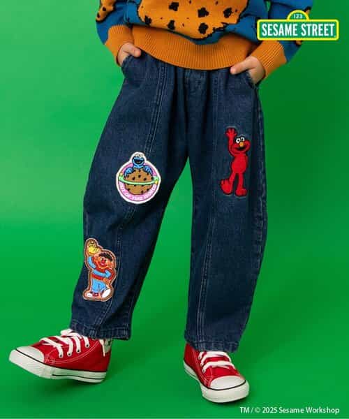 WEB限定  セサミストリート ワッペンパンツ  10分丈