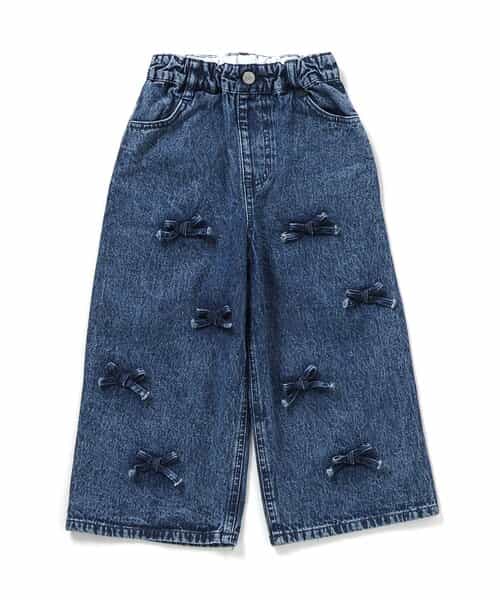 リボンデニムパンツ  10分丈