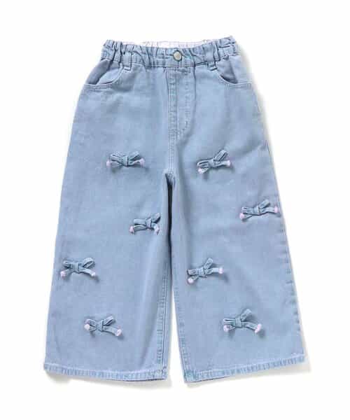 リボンデニムパンツ  10分丈