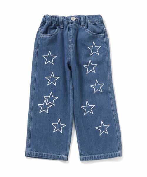 ★SALE★チェーン刺繍ワイドデニムパンツ