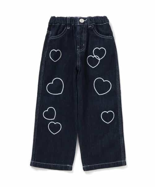 ★SALE★チェーン刺繍ワイドデニムパンツ