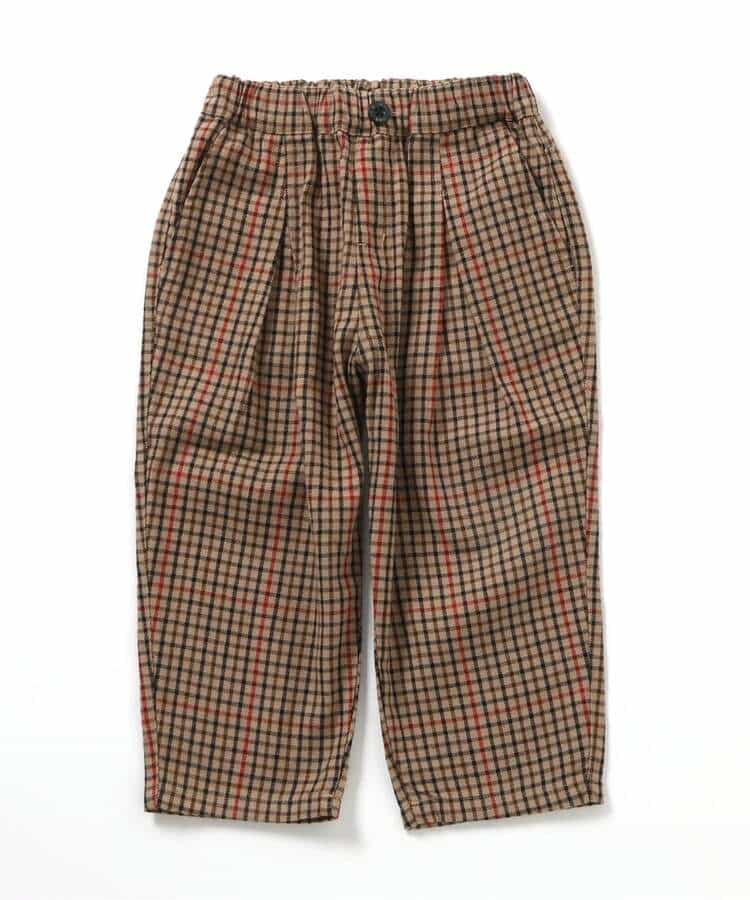 ワンタックチェックパンツ  10分丈