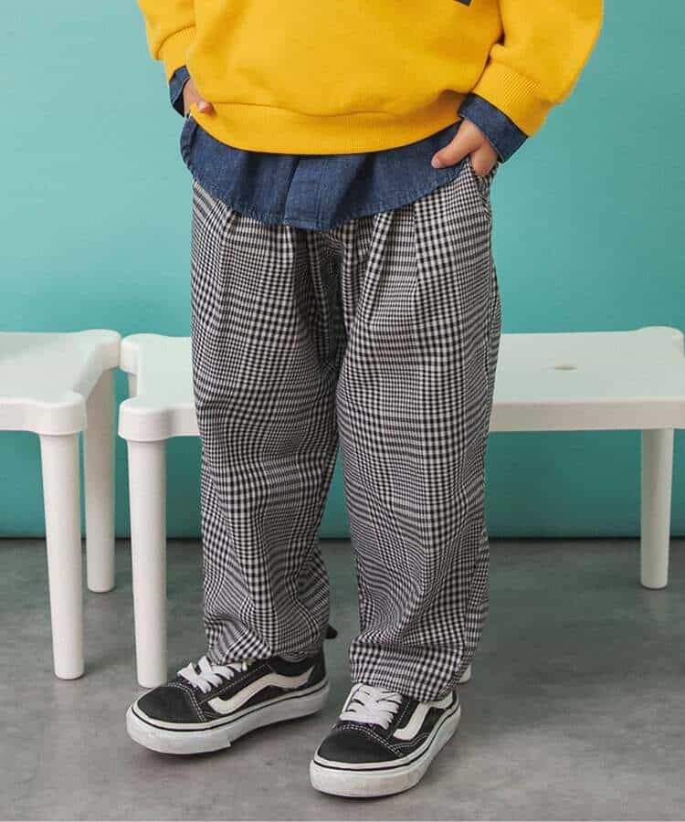 ワンタックチェックパンツ  10分丈