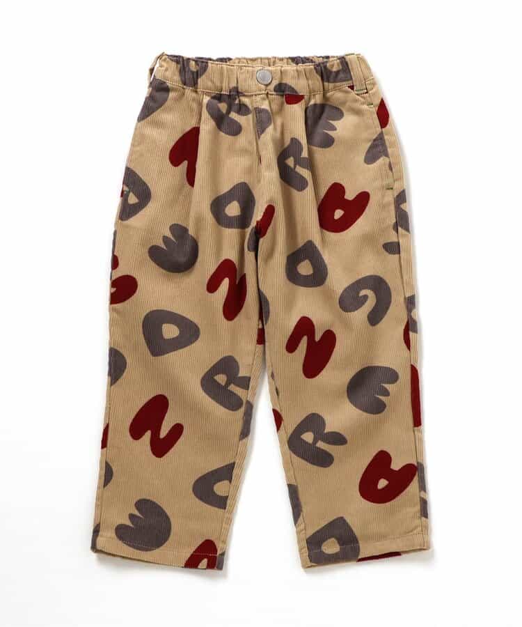 総柄ワンタックコーデュロイパンツ  10分丈