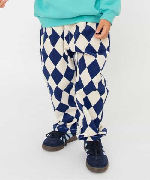 総柄ワンタックコーデュロイパンツ  10分丈