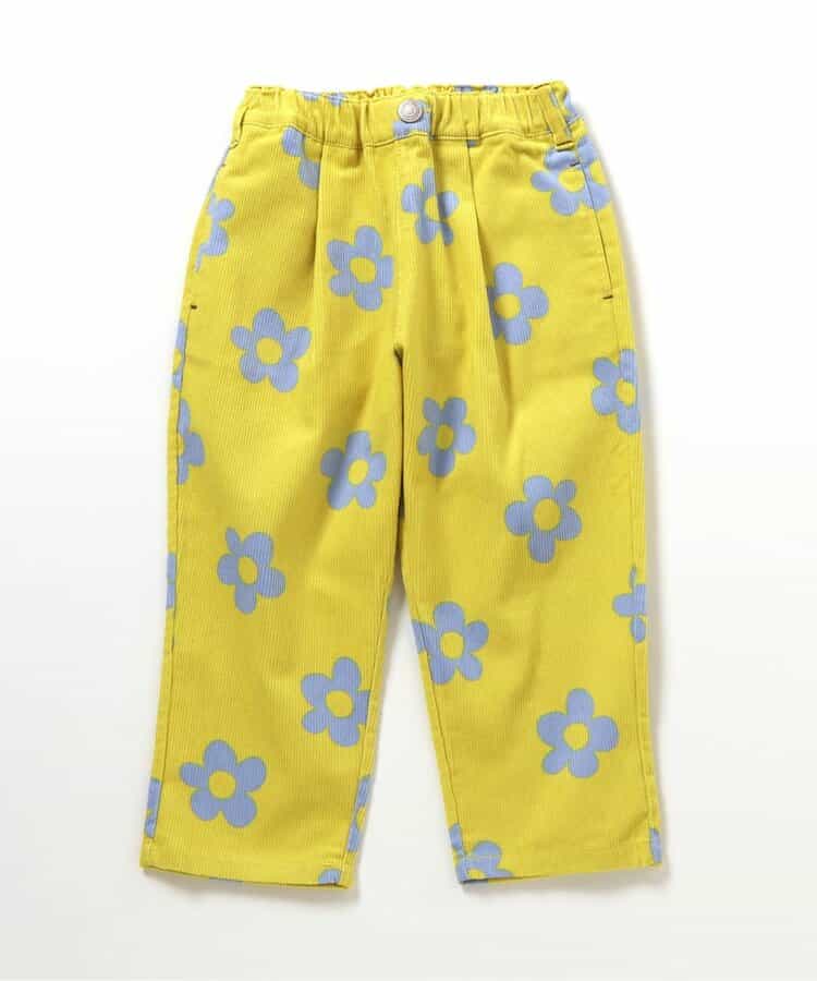 総柄ワンタックコーデュロイパンツ  10分丈