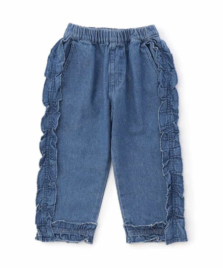 フリルデニムパンツ  10分丈
