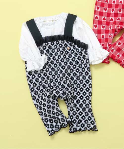 ★SALE★【リンク】ジャガード着せこみ風カバーオール