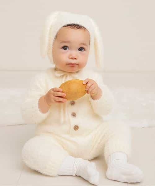 FUN!FAN!ANIMAL マシュマロカバーオール＆ボンネットセット