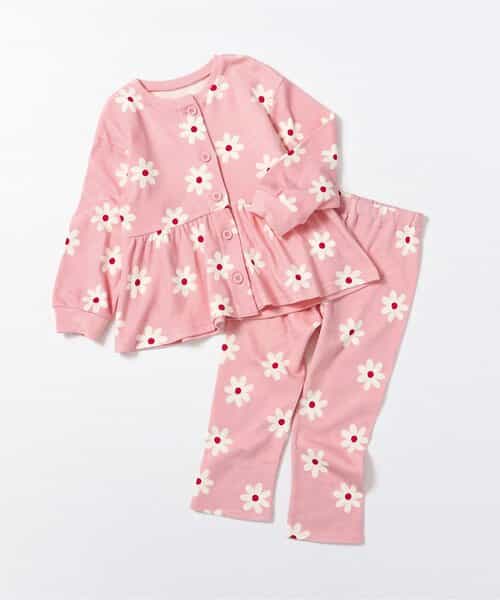GIRLSフラワー前開きパジャマ