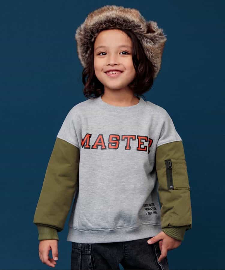 ★SALE★裏起毛あったか袖MA-1トレーナー