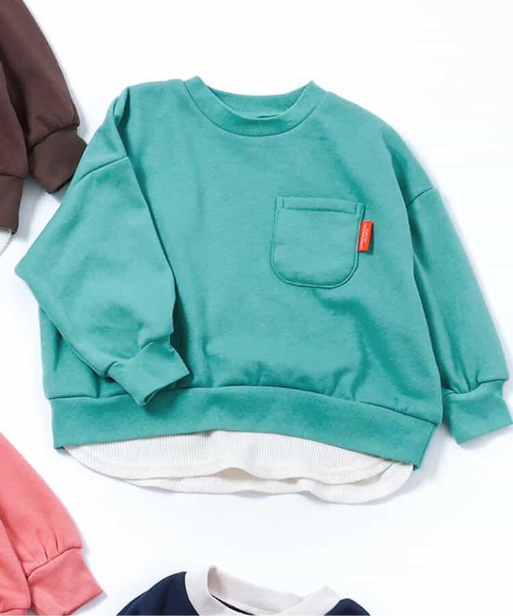 あったかレイヤード風トレーナー  10分丈