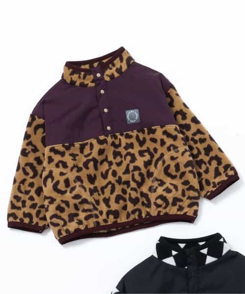 総柄フリーススナッププルオーバー(セットアップ可)