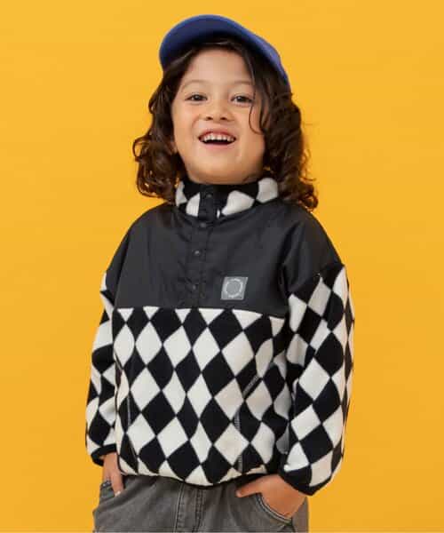 総柄フリーススナッププルオーバー(セットアップ可)