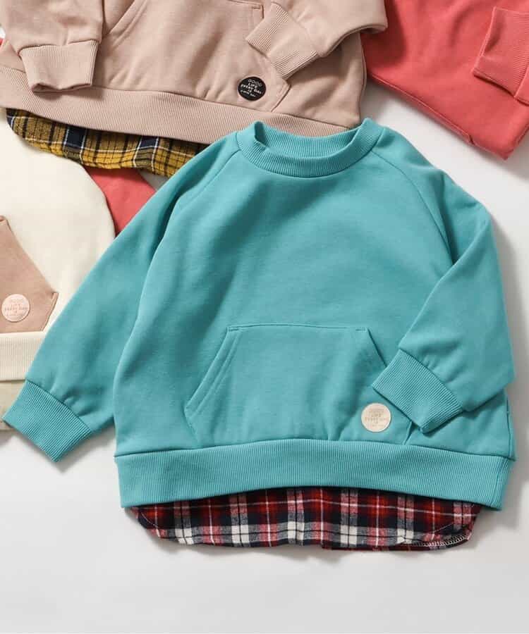 ★SALE★【あったか】裏シャギー裾レイヤード風トレーナー