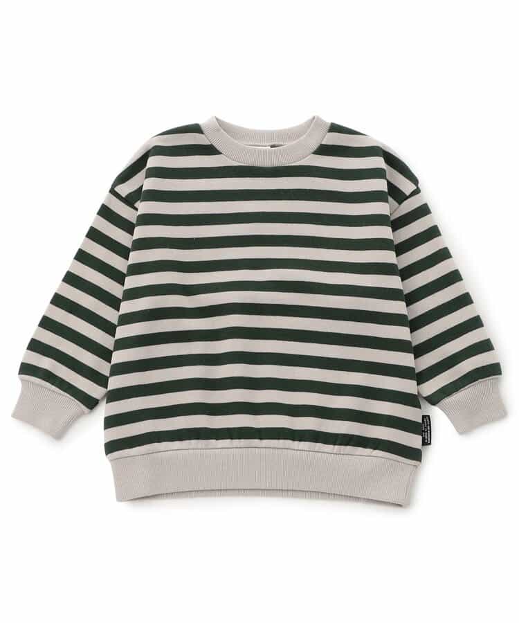 WEB限定  あったか裏起毛無地ボーダートレーナー