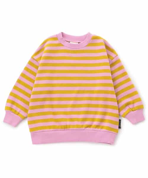 WEB限定  あったか裏起毛無地ボーダートレーナー