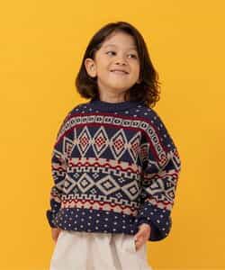 【リンク】総柄バリエーションニット_マシンウォッシャブル