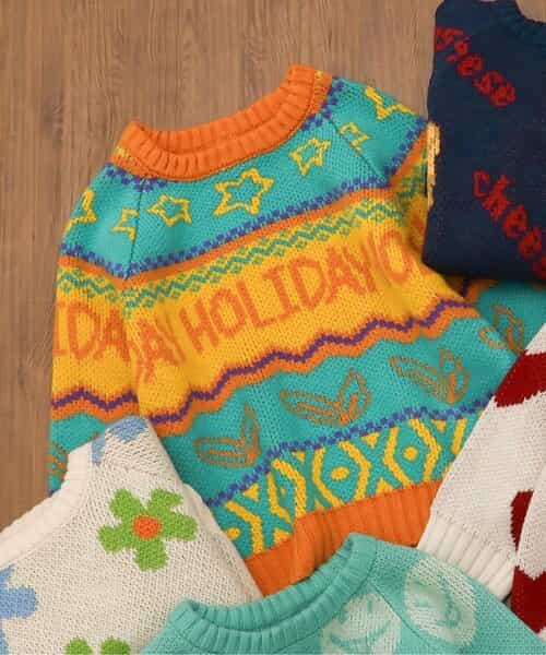 ★SALE★総柄ジャガードニット