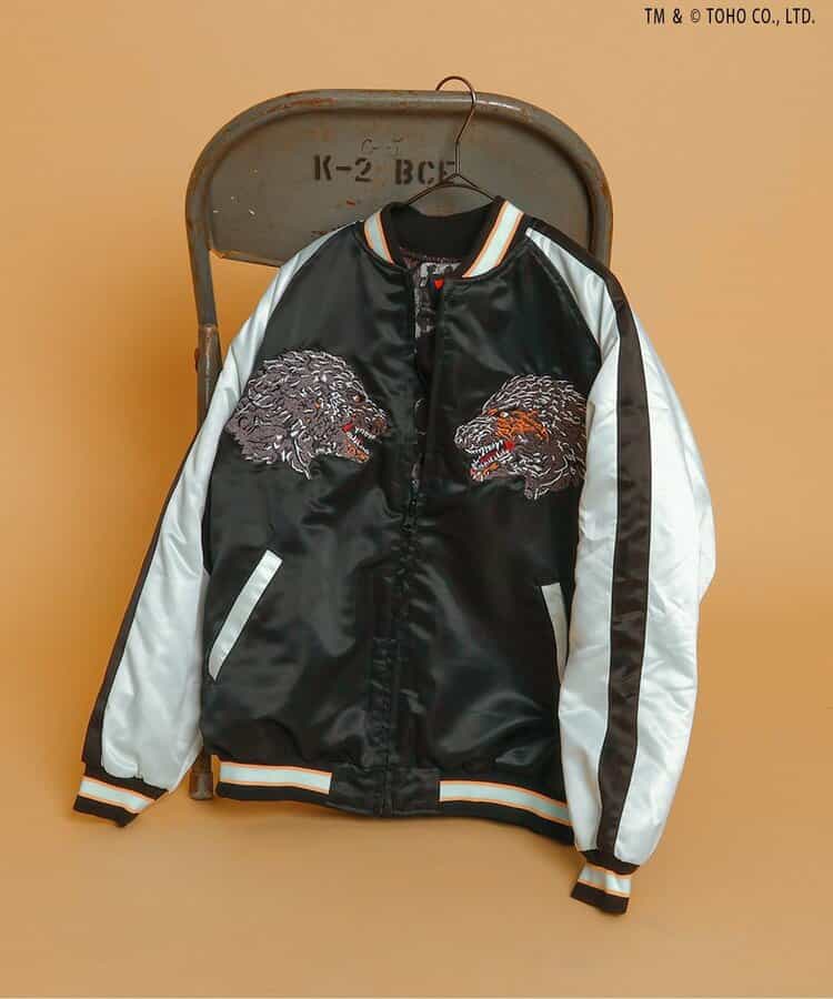 【ゴジラ】 蓄光刺繍リバーシブルスカジャン（大人サイズ）