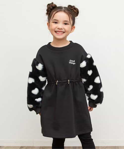 袖ボアワンピース