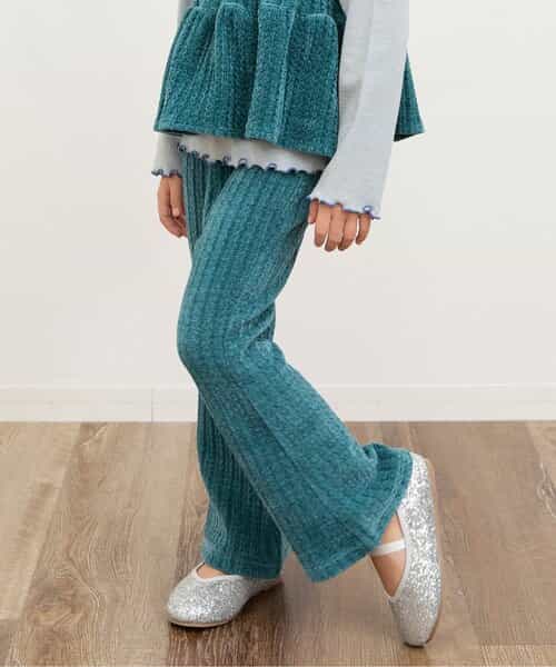 ベロアフレアパンツ  10分丈