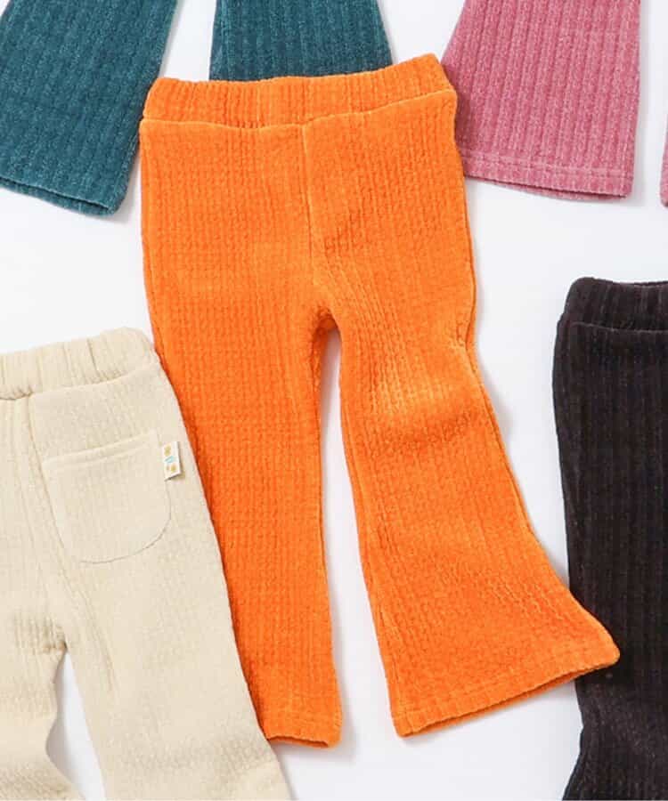 ベロアフレアパンツ  10分丈