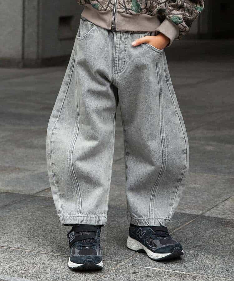 ワイドバレルレッグパンツ  10分丈