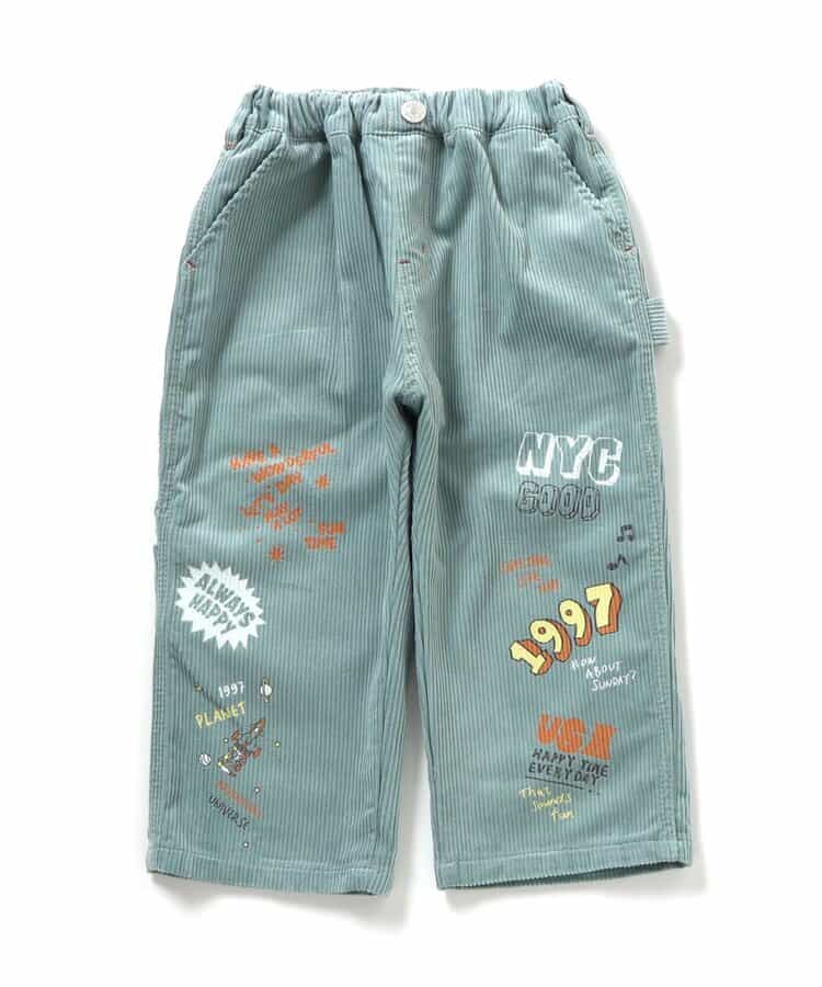 POPイラストコーデュロイパンツ  10分丈