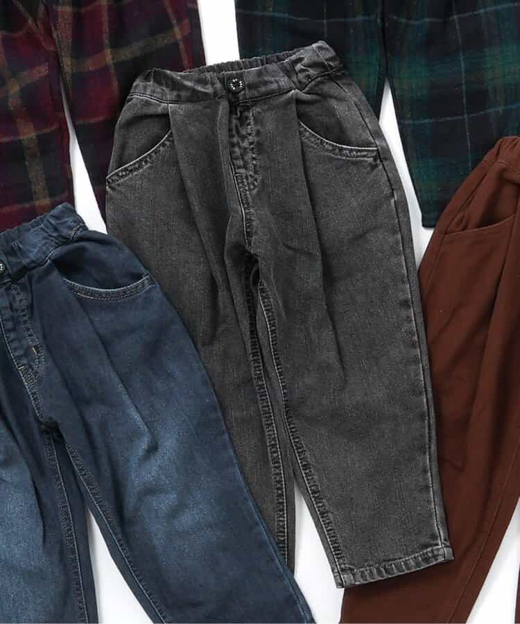 あったか裏起毛ワイドタックパンツ  10分丈